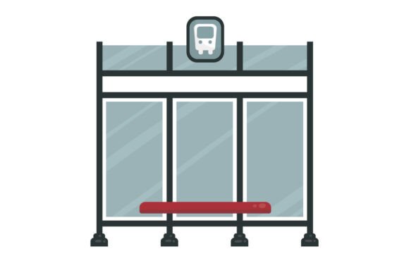 Bus Stop Shelter Embroidery Design