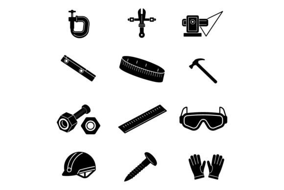 Construction Tool Icon Set: Graphics and Icons for Local Business