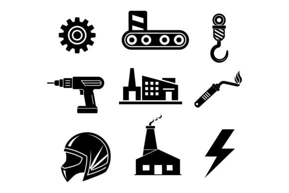 Energy and Industry Icons Set for Graphics and Icons