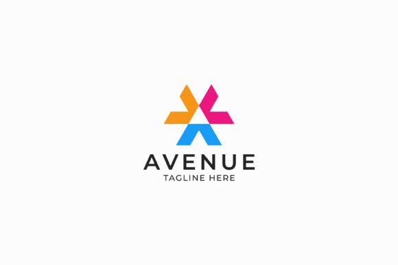 Geometric Avenue Logo Colorful Arrows Graphics