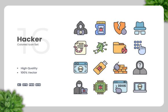 Hacker Colored Icons: Graphics and Icons for Local Business