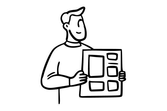 Man Holding a Document: Graphics for Business Branding