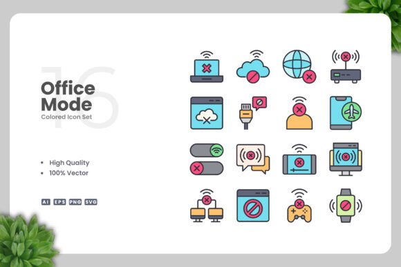 Offline Mode Colored Icons: Graphics and Icons for Creative Projects