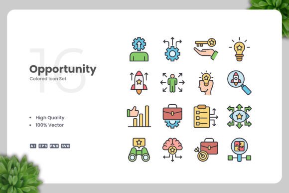 Opportunity Colored Icons for Graphics and Icons