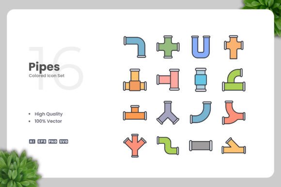 Pipes Colored Icons for Crafting
