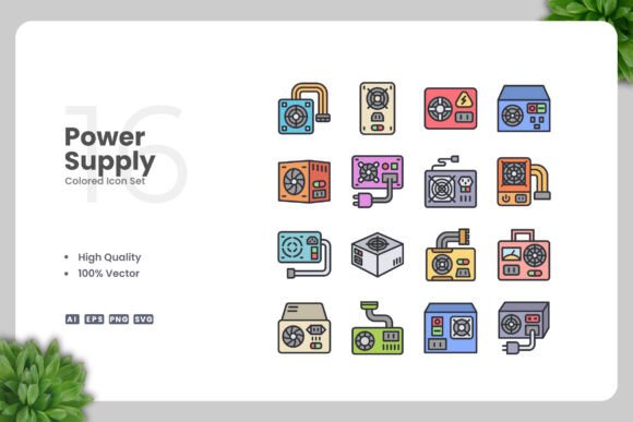 Power Supply Colored Icons