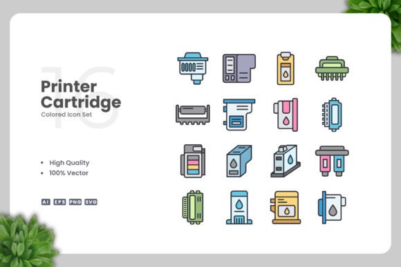Printer Cartridge Colored Icons