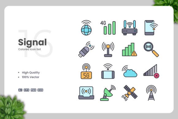 Signal Colored Icons: Graphics and Icons for Modern Design