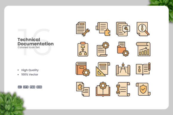 Technical Documentation Colored Icons
